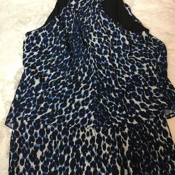 Bloomingdale's  Jumpsuit Le Gali Hildy  wide open leg animal print blue Sz XL - Picture 8 of 13